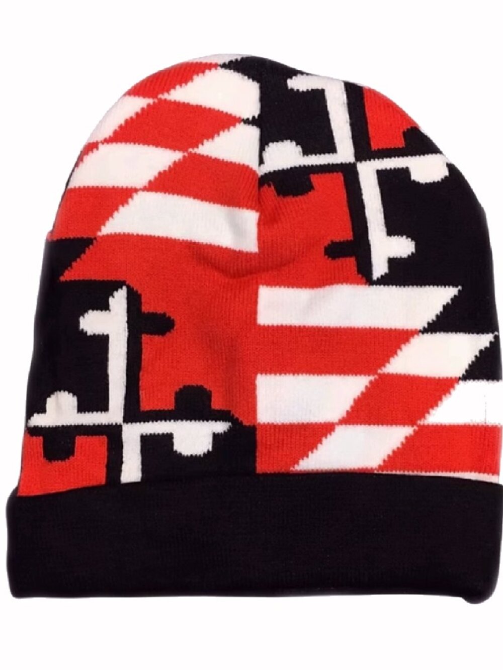 Maryland Flag Orange Beanie Cap with Black Cuff - NEW Fast Ship